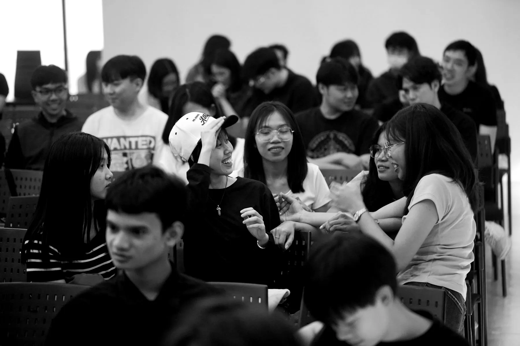 Participants listening during a training session